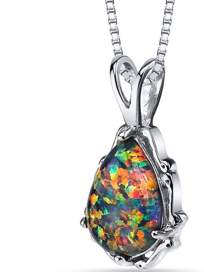 Peora Black Opal Stala Pendant Necklace Sterling Silver 1.00 Carat product