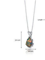 Black Opal Stala Pendant Necklace Sterling Silver 1.00 Carat
