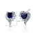 Blue Sapphire Earrings Sterling Silver Heart Shape 1.5 Carats