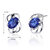 Blue Sapphire Earrings Sterling Silver Oval Shape 2 Carats