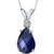 Blue Sapphire Pendant Necklace 14 Karat White Gold Pear 2.43 Cts - Blue