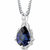 Blue Sapphire Pendant Necklace Sterling Silver Pear 2.25 Carats - Blue