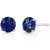 Blue Sapphire Round Stud Earrings 14 Karat White Gold 2.25 Carats - Blue