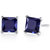 Blue Sapphire Stud Earrings 14 Karat White Gold 2.75 Carats - Blue