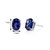 Blue Sapphire Stud Earrings 14 Karat White Gold Oval 2 Carats
