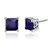 Blue Sapphire Stud Earrings Sterling Silver Princess Cut - Sterling silver