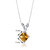 Citrine Pendant Necklace 14 Karat White Gold Cushion 0.82 Carats