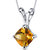 Citrine Pendant Necklace 14 Karat White Gold Cushion 0.82 Carats - Orange