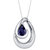 Created Sapphire Sterling Silver Wave Pendant Necklace - Blue