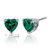 Emerald Earrings Sterling Silver Heart Shape