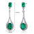 Emerald Earrings Sterling Silver Oval Shape