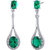 Emerald Earrings Sterling Silver Oval Shape - Sterling silver