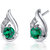 Emerald Earrings Sterling Silver Round Shape 1 Carats - Sterling Silver
