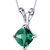Emerald Pendant Necklace 14 Karat White Gold Cushion 0.79 Carats - Green