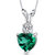 Emerald Pendant Necklace 14 Karat White Gold Heart 0.74 Carats - Green