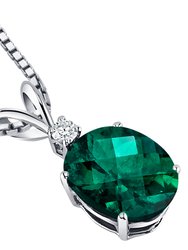 Emerald Pendant Necklace 14 Karat White Gold Oval 2.29 Carats