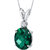 Emerald Pendant Necklace 14 Karat White Gold Oval 2.29 Carats - Green