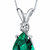 Emerald Pendant Necklace 14 Karat White Gold Pear 1.72 Carats