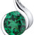 Emerald Pendant Necklace Sterling Silver Round 1.75 Carats