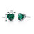 Emerald Stud Earrings 14 Karat White Gold Heart Shape
