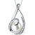 Freshwater Pearl Pendant Necklace Sterling Silver Button 8 Mm - Pearl