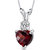 Garnet Pendant Necklace 14 Karat White Gold Heart 1.31 Carats - Red