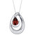 Garnet Sterling Silver Wave Pendant Necklace - Red