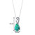 Green Opal Pendant Necklace Sterling Silver Pear 1.75 Carats