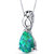 Green Opal Pendant Necklace Sterling Silver Pear 1.75 Carats - .925 Sterling Silver