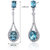 London Blue Topaz Earrings Sterling Silver Oval Shape 4 Carats