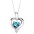 London Blue Topaz Sterling Silver Heart in Heart Pendant Necklace - .925 Sterling Silver