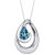 London Blue Topaz Sterling Silver Wave Pendant Necklace - .925 Sterling Silver