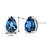 London Blue Topaz Stud Earrings 14 Karat White Gold Pear Shape