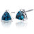 London Blue Topaz Stud Earrings Sterling Silver Trillion Shape