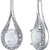 Opal Earrings Sterling Silver Oval Shape 3.50 Cts