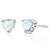 Opal Stud Earrings Sterling Silver Heart Shape 1.5 Carats - White