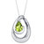 Peridot Sterling Silver Wave Pendant Necklace - Sterling silver/Green