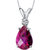 Ruby Pendant Necklace 14 Karat White Gold Pear Shape 2.49 Carats - White gold