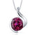 Ruby Pendant Necklace Sterling Silver Round Shape - Ruby/Sterling Silver