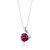 Ruby Pendant Necklace Sterling Silver Round Shape