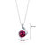 Ruby Pendant Necklace Sterling Silver Round Shape