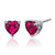 Ruby Stud Earrings Sterling Silver Heart Shape 2 Carats - Ruby
