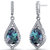 Simulated Alexandrite Tear Drop Dangle Earrings Sterling Silver - Sterling Silver