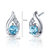 Swiss Blue Topaz Earrings Sterling Silver Round Shape 1 Carats