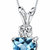 Swiss Blue Topaz Pendant 14 Karat White Gold Heart