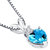 Swiss Blue Topaz Pendant 14 Karat White Gold Heart