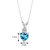 Swiss Blue Topaz Pendant 14 Karat White Gold Heart