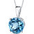 Swiss Blue Topaz Pendant 14 Karat White Gold Round 2.31 Carats - Blue