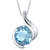 Swiss Blue Topaz Pendant Sterling Silver Round 2.25 Carats - Sterling Silver/Blue