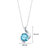 Swiss Blue Topaz Pendant Sterling Silver Round 2.25 Carats